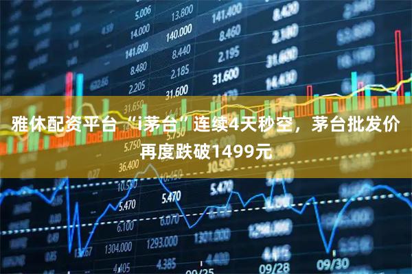 雅休配资平台 “i茅台”连续4天秒空，茅台批发价再度跌破1499元