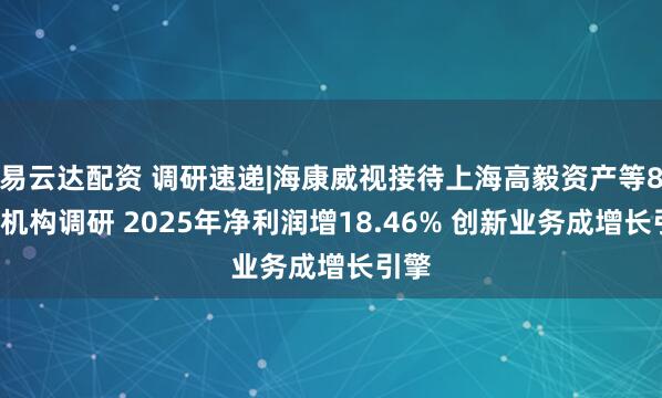 易云达配资 调研速递|海康威视接待上海高毅资产等83家机构调研 2025年净利润增18.46% 创新业务成增长引擎